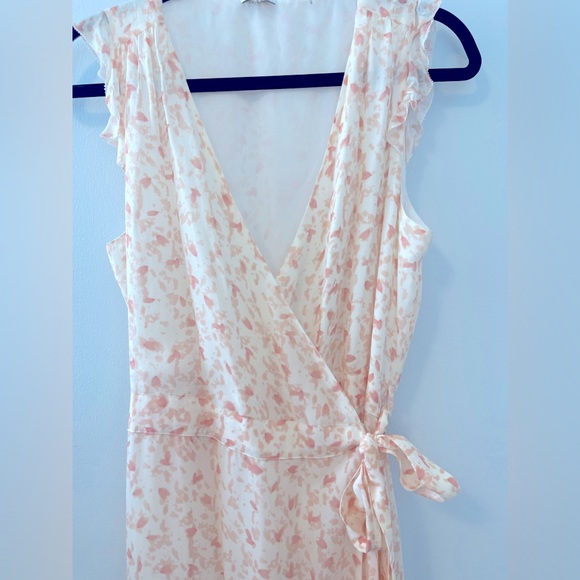 NWOT ECRU Nyongo Ruffle Wrap Tank Floral Dress in peach - size 6 - Picture 4 of 10